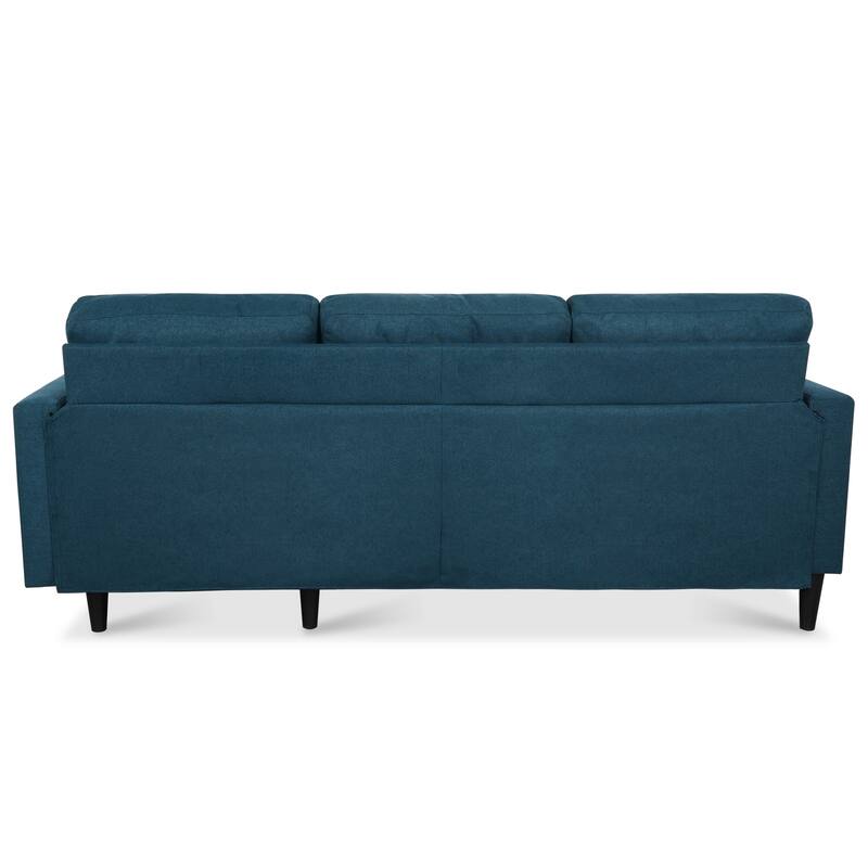 Blue Fabric Sofa with Storage and Comfortable Cushions, 75x49x32 inches