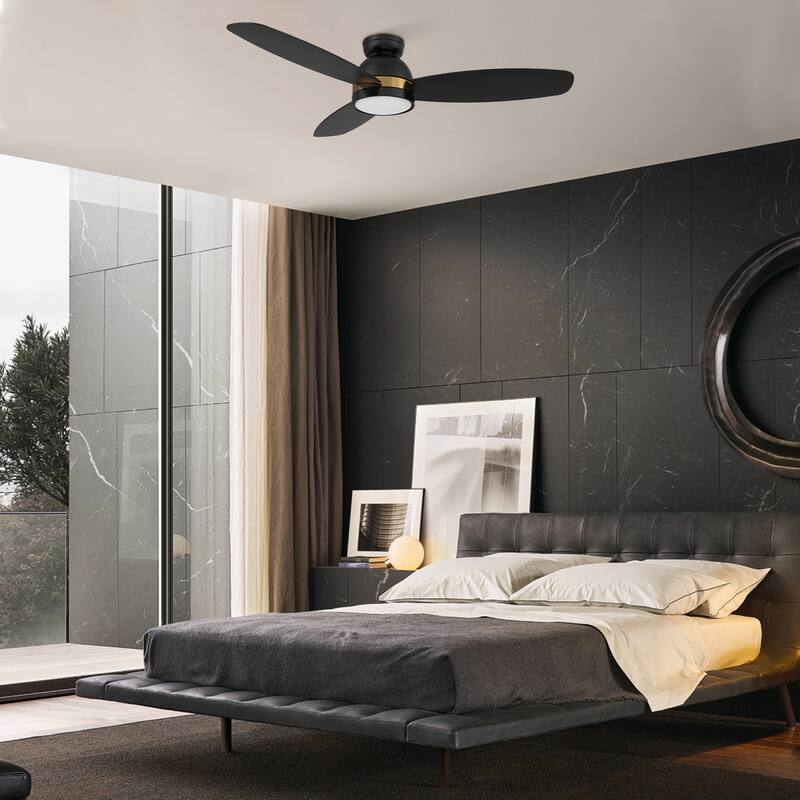 CARRO Quest 48" 3-Blade Smart Ceiling Fan with LED Light and Remote-Flush Mount