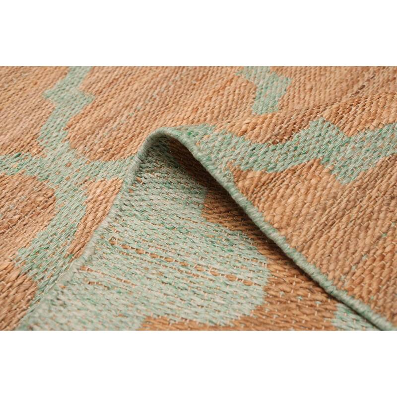 ECARPETGALLERY Flat-Weave Palas Denizli Tan Jute, Rayon Kilim - 5'3 x 7'6