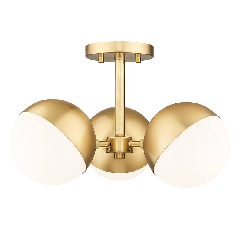Z-Lite 7517-3SF Realm Sphere 3 Light 18" Wide Semi-flush Ceiling - Modern Gold