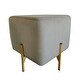 preview thumbnail 1 of 2, Modern Hannah Square Grey Velvet Stool