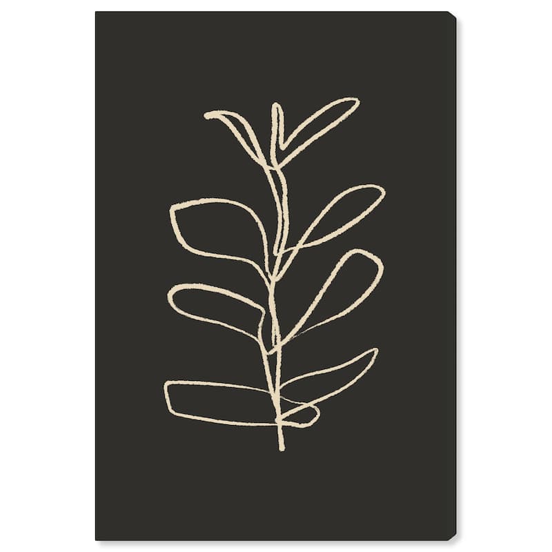 Wynwood Studio Canvas Floral and Botanical Plain Plant II Black and Vanilla Modern & Contemporary Wall Art Canvas Print