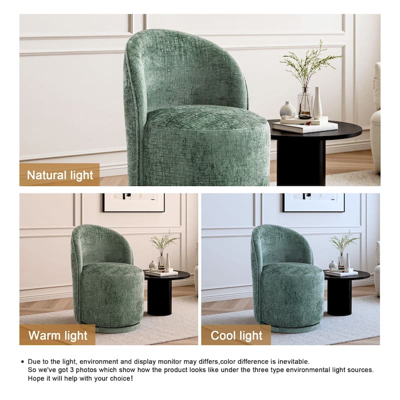 UIXE Modern Upholstered Swivel Armless Side Dining Chairs