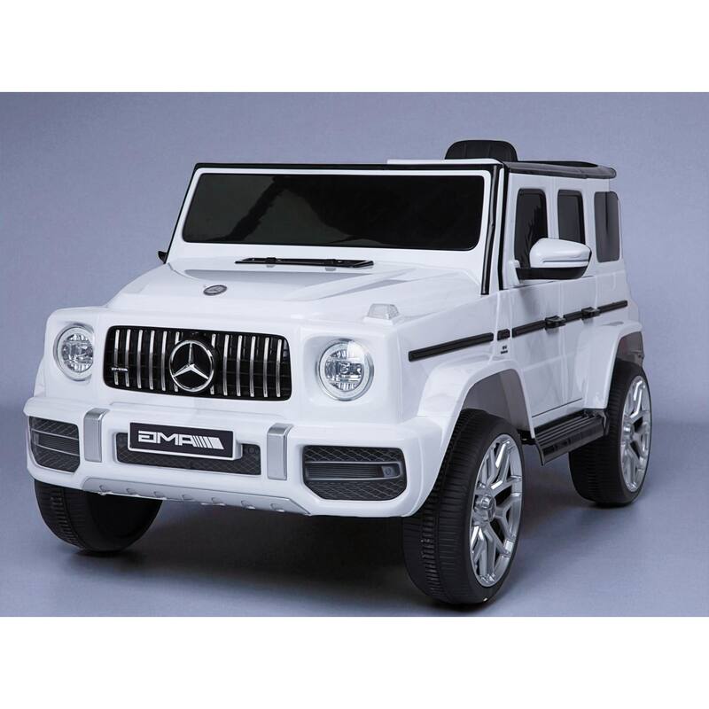 Licensed Mercedes-Benz G63 12V Electric Ride On Car for Kids with Remote Control, Music, LED Lights & Safety Features - White