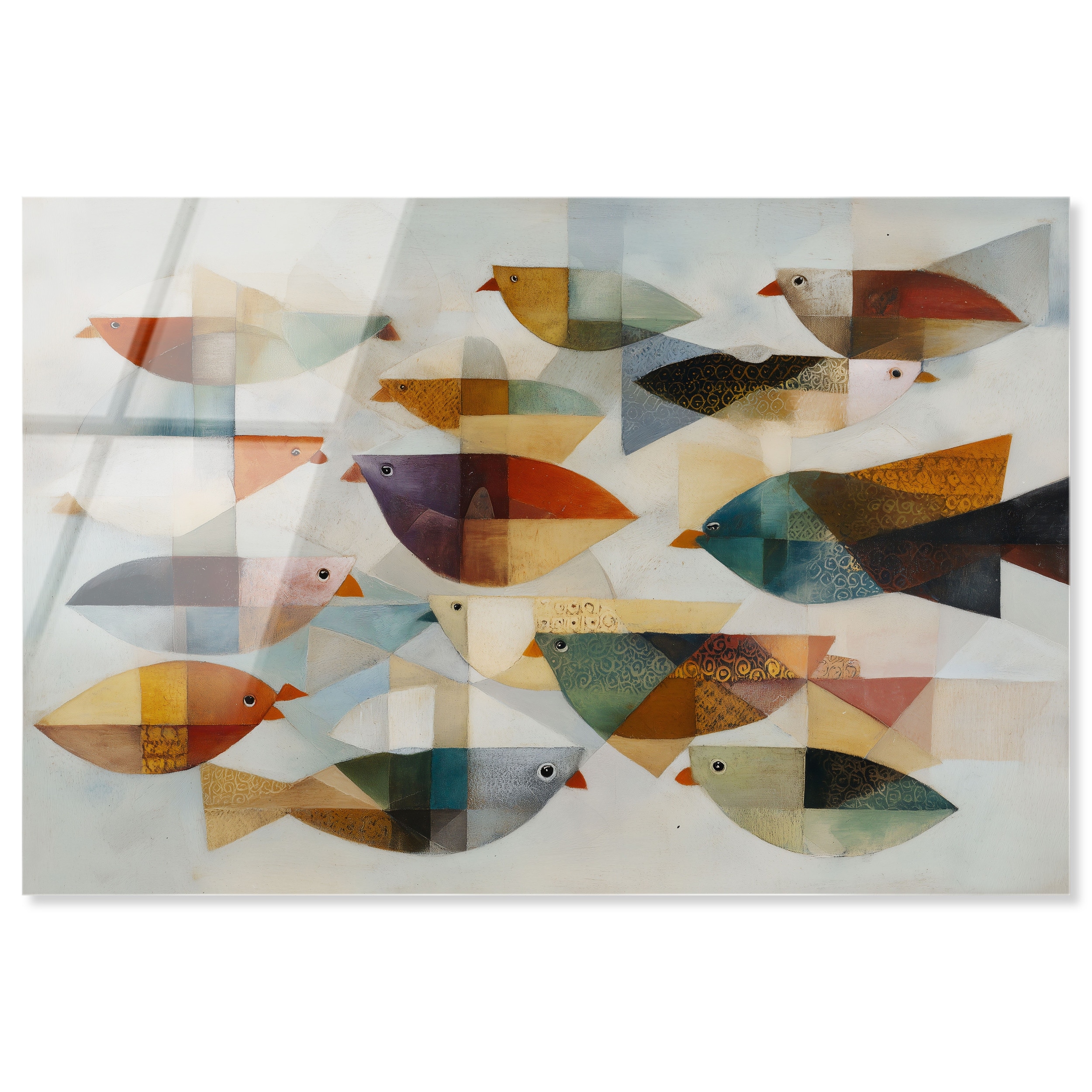 Cubist Fish Abstract Wall Art Acrylic Print by Art Remedy
