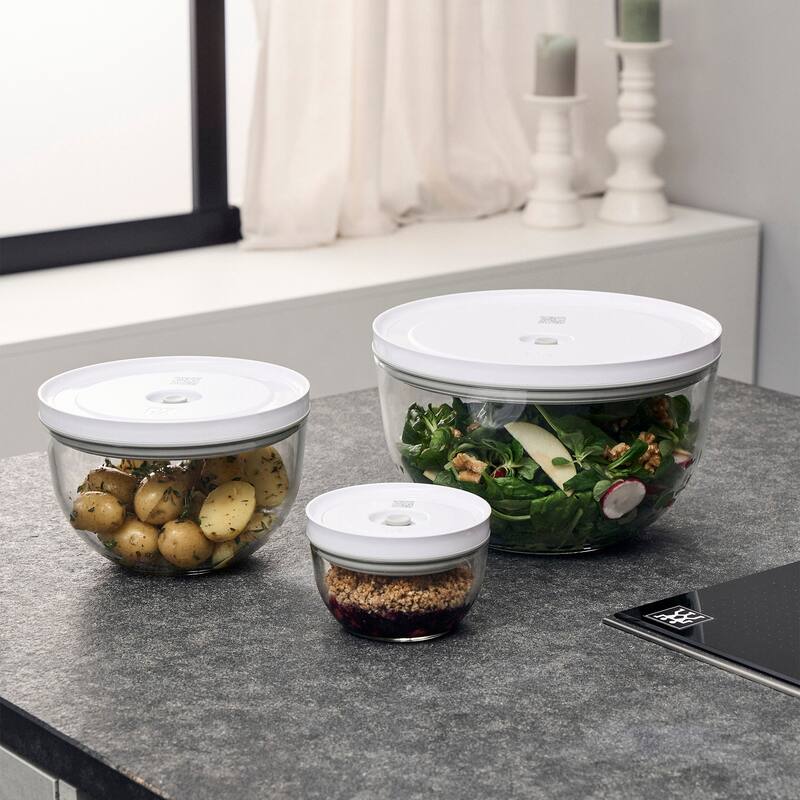 ZWILLING Fresh & Save BOWLS 9-pc Glass Vacuum Bowl Starter Set - Clear