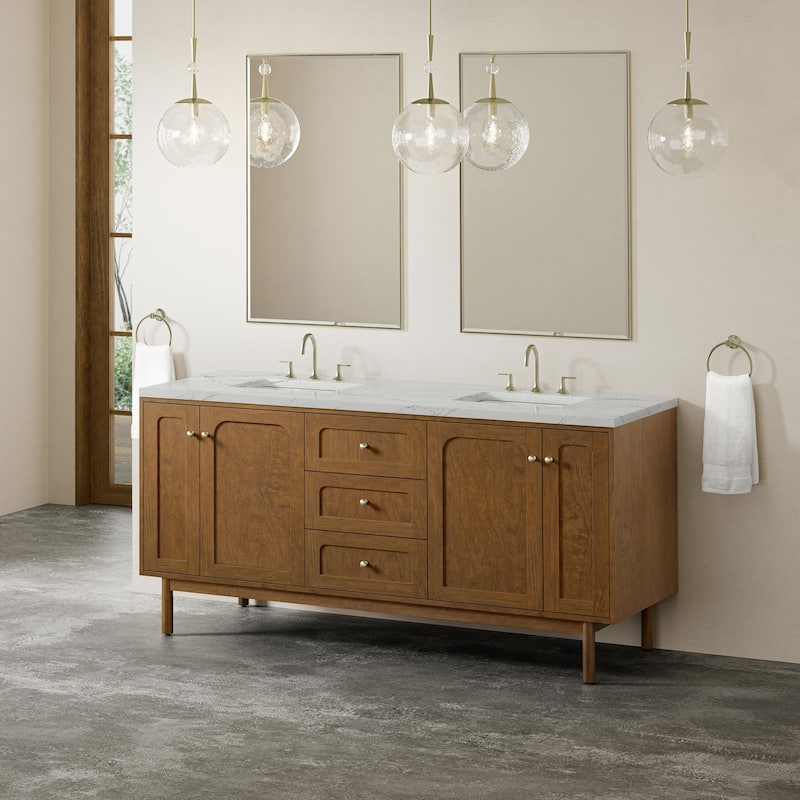 James Martin Vanities 545-V72-FENC Laurent 72" Double Basin Poplar