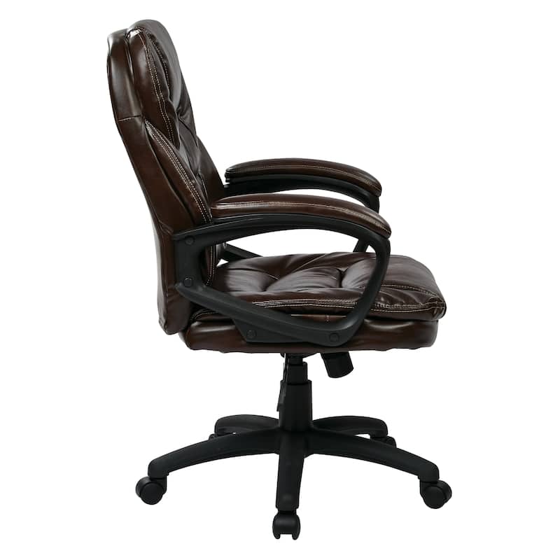 OS Home and Office Furniture Model Faux Leather Managers Chair with Padded Arms