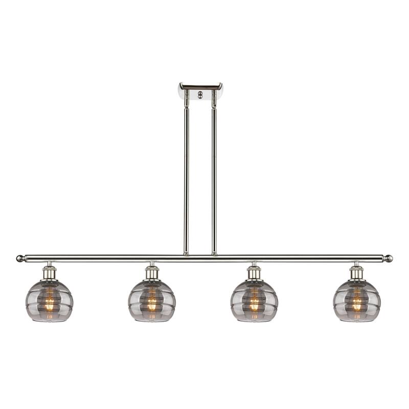 Innovations Lighting 516-4I-8-48 Rochester Linear Rochester 4 Light - Polished Nickel / Smoked