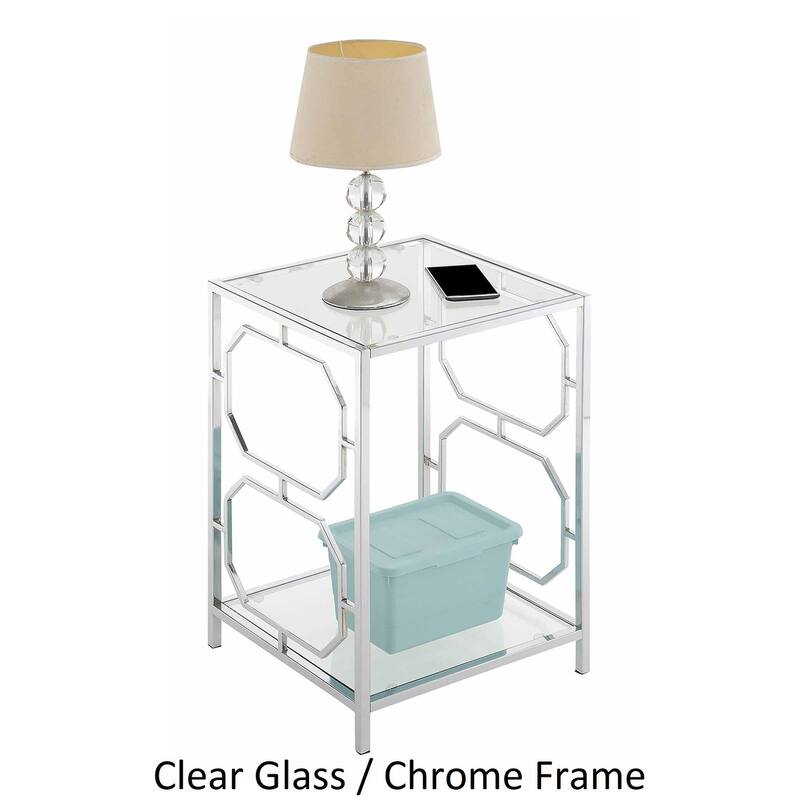 Convenience Concepts Omega Chrome End Table with Shelf
