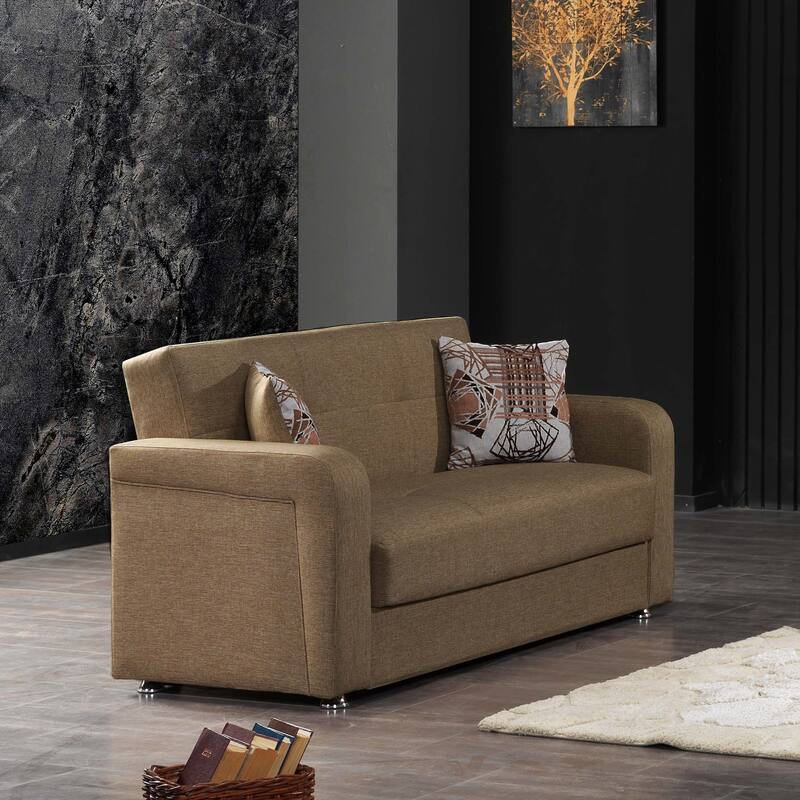 Collection Upholstered Convertible Loveseat With Storage