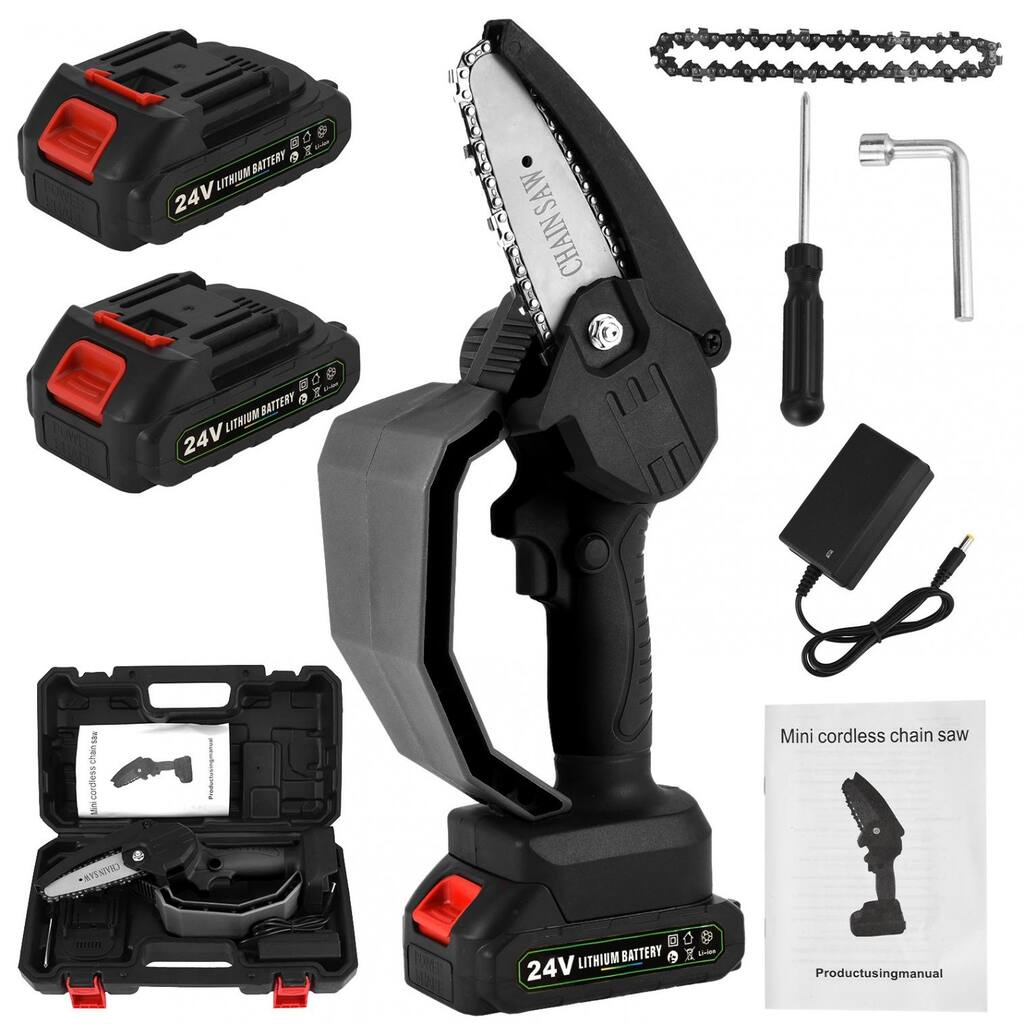 24V 350W Mini One-Hand Saw Woodworking Electric Chain Saw - 14.17x8.46x4.92