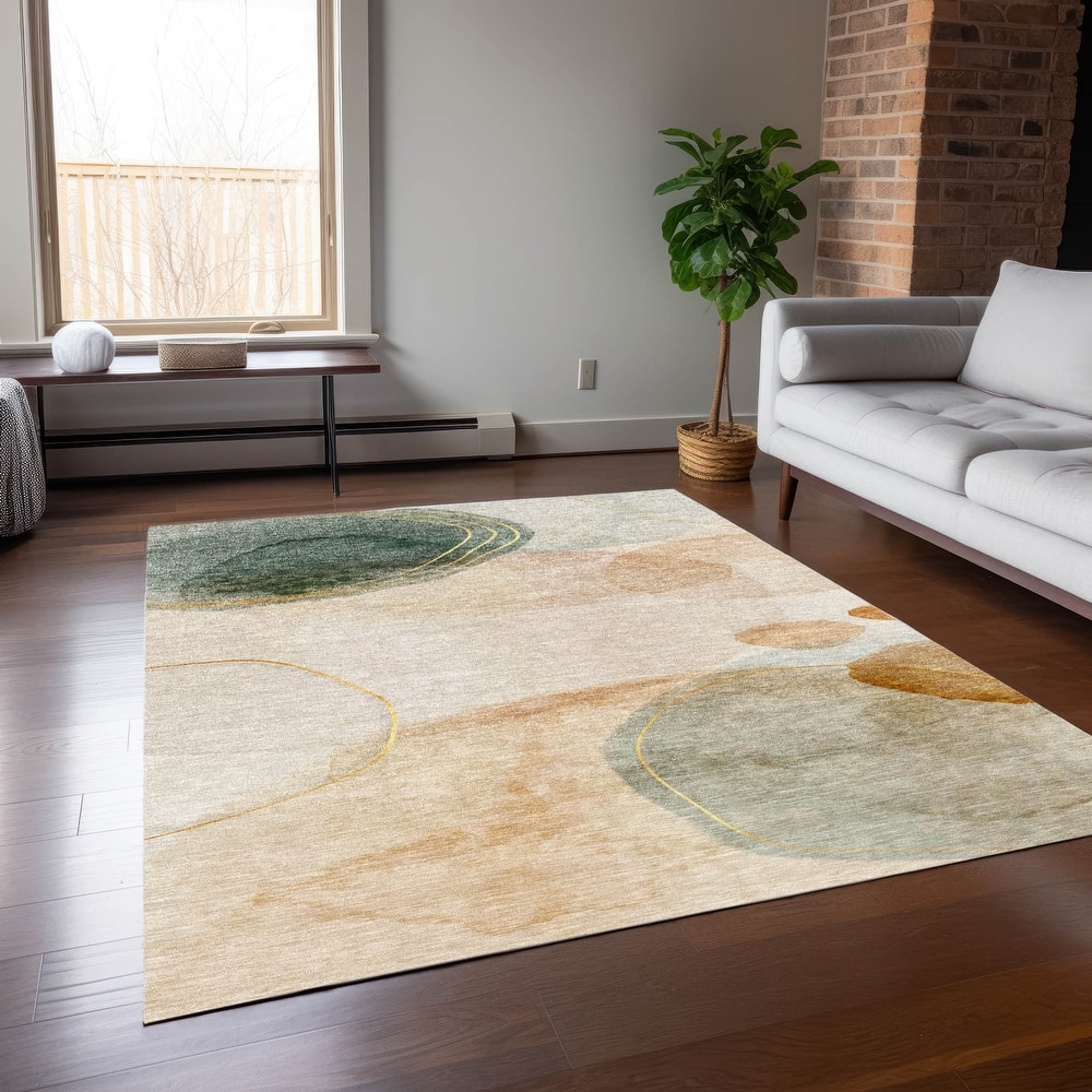 Machine Washable Indoor/ Outdoor Modern Chantille Rug