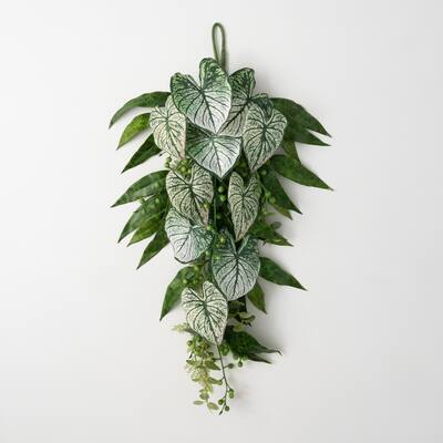 34"H Sullivans Caladium Eucalyptus Swag, Green - 15"L x 3.75"W x 34"H