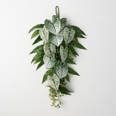 34"H Sullivans Caladium Eucalyptus Swag, Green - 15"L x 3.75"W x 34"H