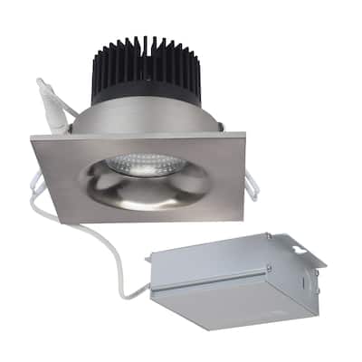 12W LED DW Downlight 3.5 in 3000K 120V Sq Remote Driver Brushed Nickel