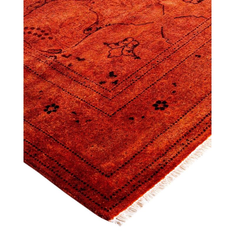 Contemporary Overdyed Wool Hand Knotted Area Rug - 3' 2" x 5' 5"