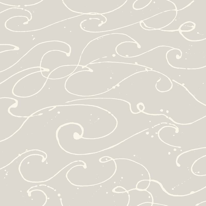 Chesapeake Kuroshio Taupe Ocean Wave Wallpaper