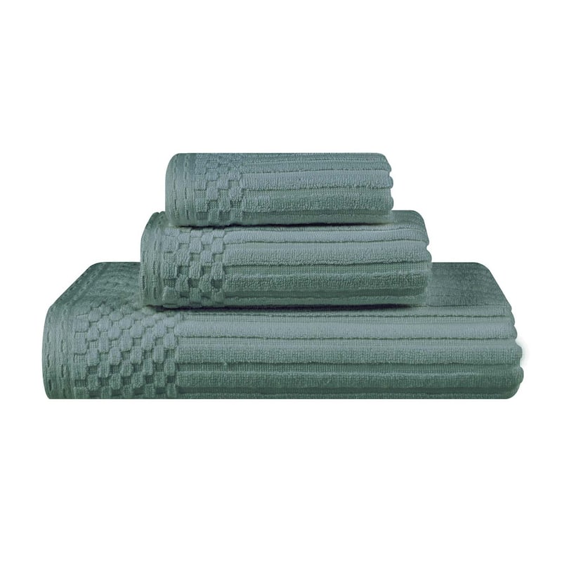 Superior Soho Ribbed Cotton 3-Piece Assorted Towel Set