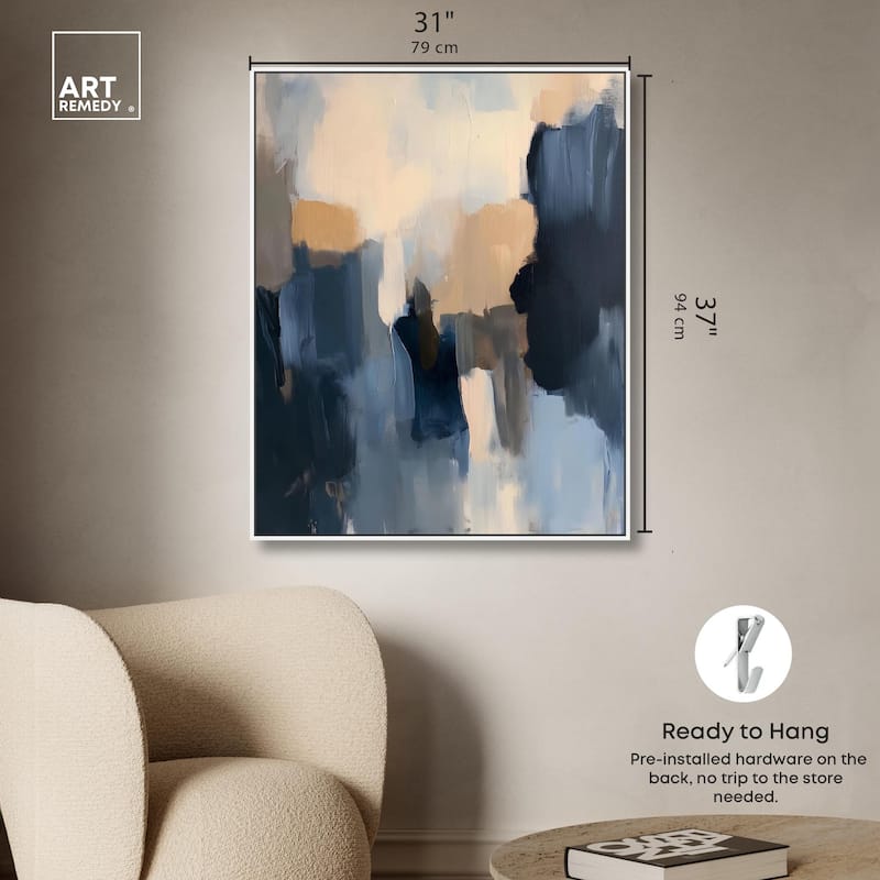 Navy Beige I Canvas by Art Remedy