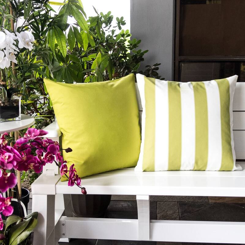 Striped Throw Pillow Indoor Outdoor Use Weather Resistant 20x20 Inches
