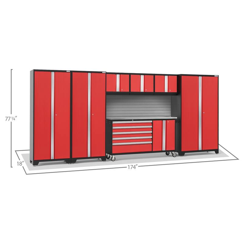 NewAge Products Bold 174" W x 18" D 7 Piece Garage Cabinet Set