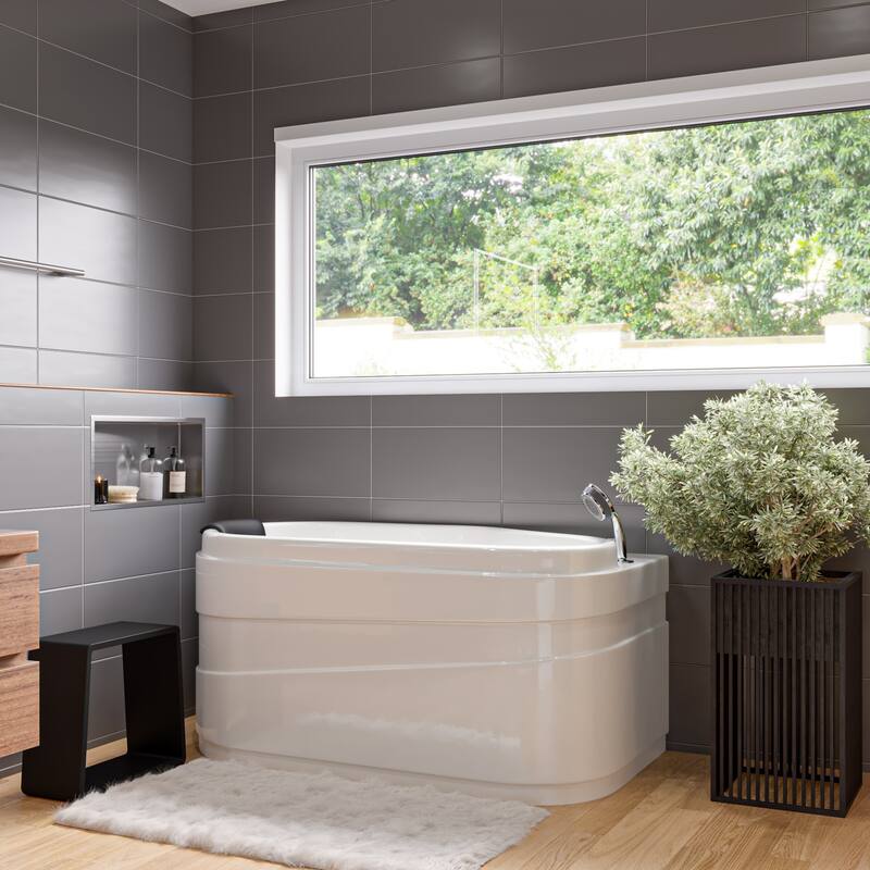 ALFI brand ABST55BM Black Matte Solid Surface Resin Bathroom / Shower Stool