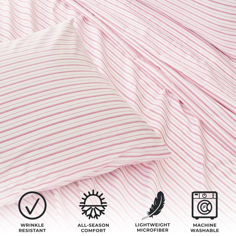 Premium Striped Microfiber Sheet Set