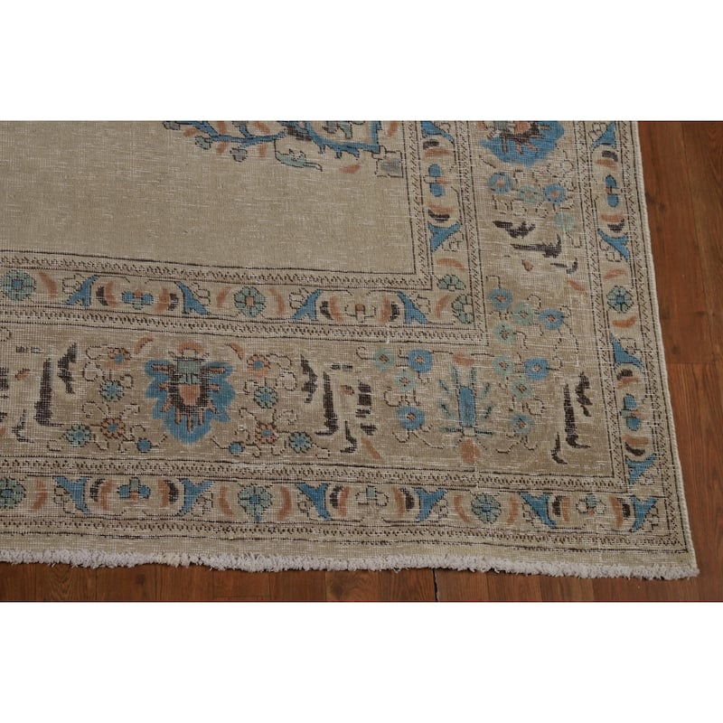 Medallion Tabriz Persian Area Rug Hand-Knotted Wool Carpet - 8'2"x 10'10"