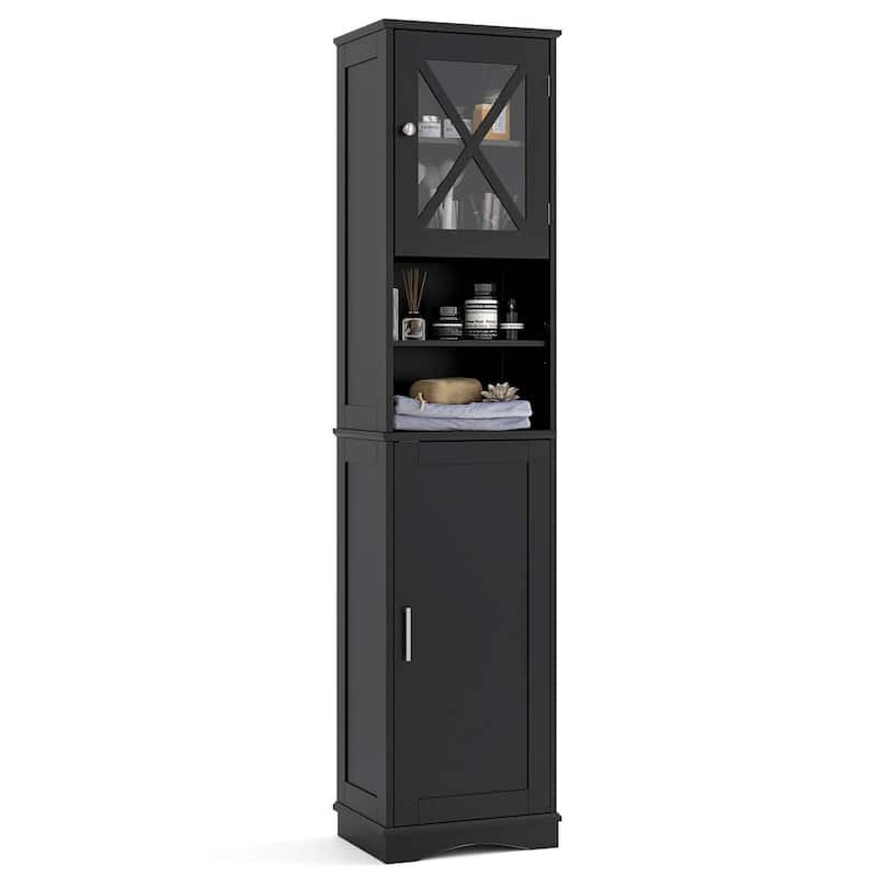 Costway 67" Tall Bathroom Cabinet Freestanding Storage Cabinet with 5 - See Details