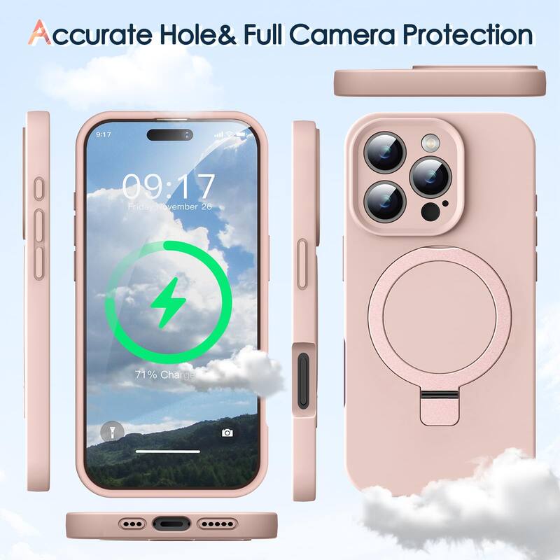 iPhone 16 Pro Max Case, Liquid Silicone,Moisturizing Factor,Extreme Soft Slim Phone Case with Stand Compatible with MagSafe 6.9"