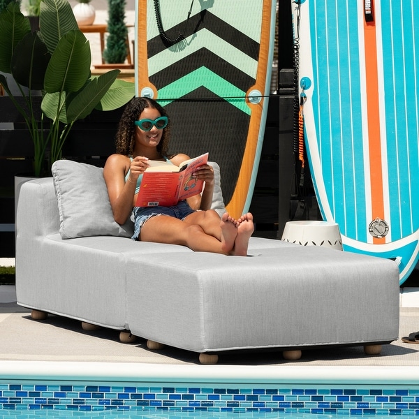 Jaxx Vada Modular Outdoor Chaise Lounge and Ottoman - On Sale
