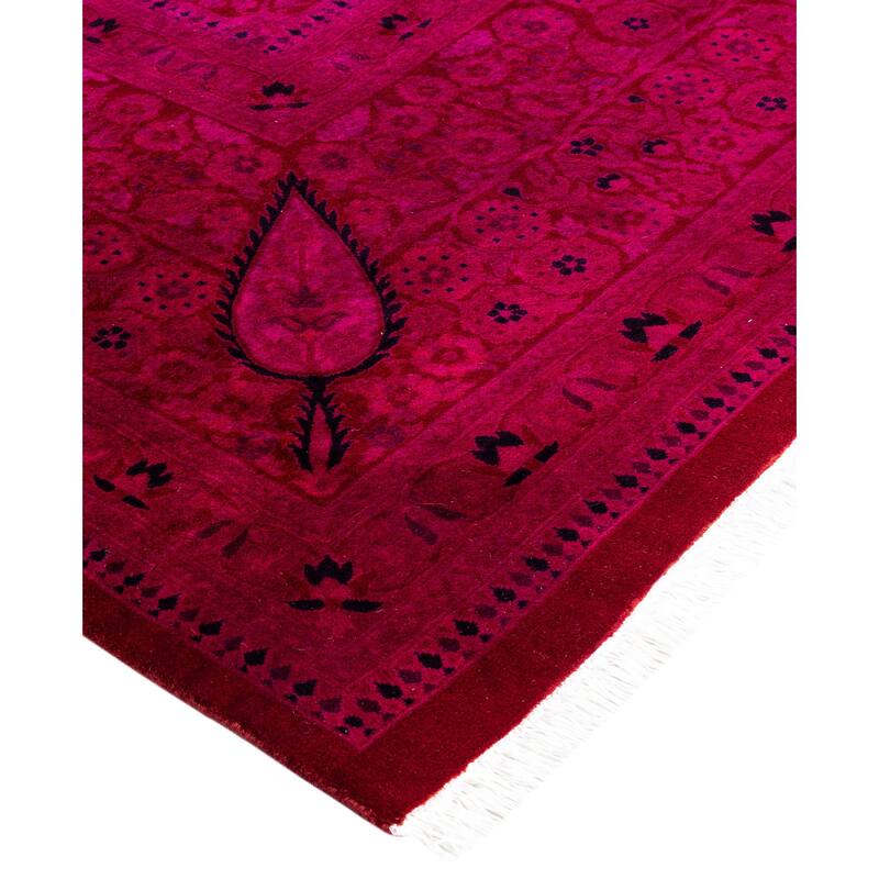 Overdyed One-of-a-Kind Hand-Knotted Area Rug - Pink - 9' 1" x 12' 0"