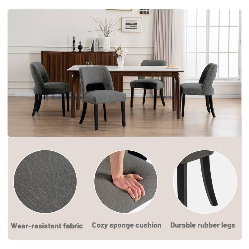 Set of 2/4/6 Modern Fabric Upholstered Dining Room Chair Kitchen Chairs with Wood legs