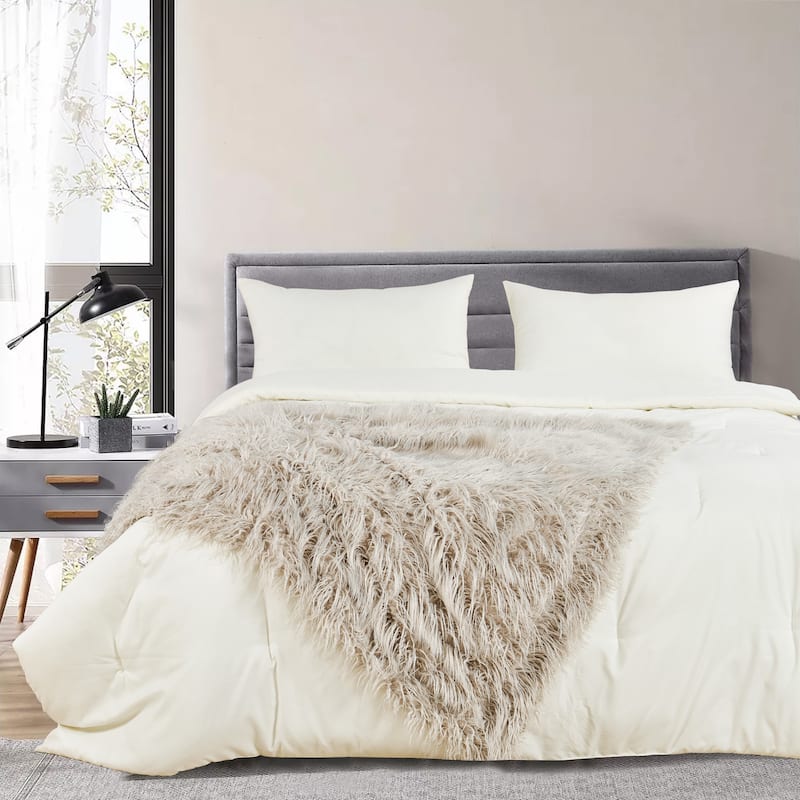 Karenne Shaggy Fauxfur Throw Blanket