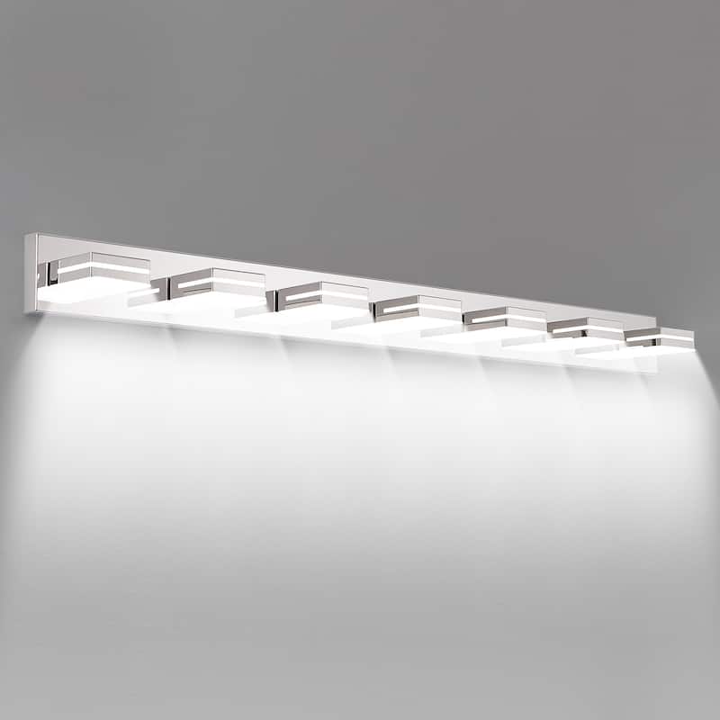 Modern LED Vanity Light, 7-Lights Wall Sconce for Bathroom and Mirror, Sleek Minimalist Design, Energy-Efficient