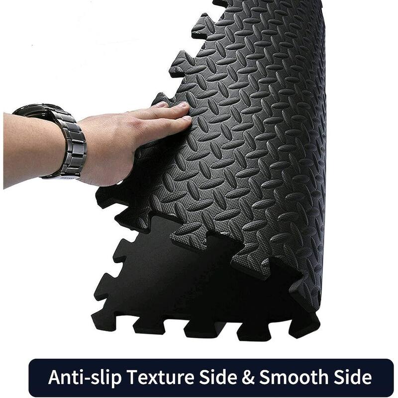 12 Tiles Gym Foam Puzzle Floor Tiles 24x24" Interlocking Floor Mats 48sq.ft