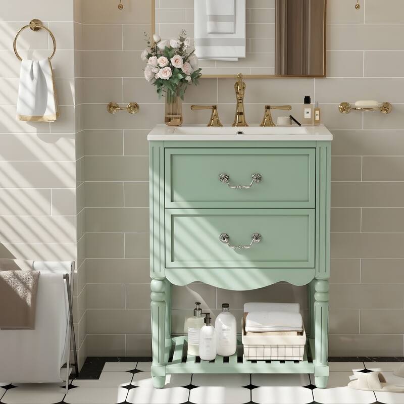 24'' Bathroom Vanity with Ceramic Sink