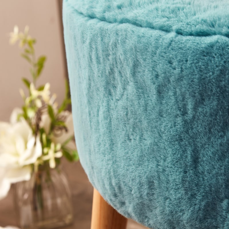 Serenta Heavy FauxFur Oval Ottoman