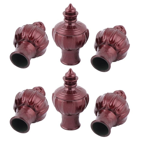 Home Plastic Curtain Rod End Cap Window Decoration Finial Home Plastic Curtain Rod End Cap Window Decoration Finial Burgundy 28mm Dia 6pcs