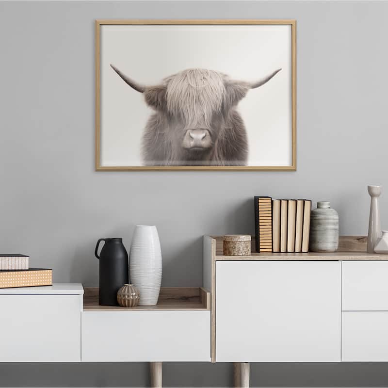 Kate and Laurel Hey Dude Cow Color Framed Print by Creative Bunch Studio