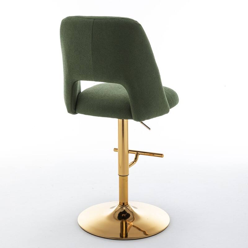 Best Quality Furniture Adjustable Textured Fabric Barstools with Chrome Finish Base (Set of 2)