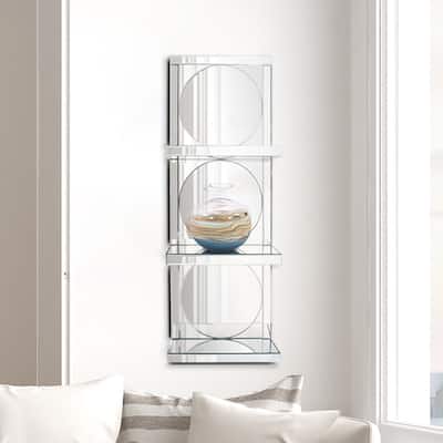 Allan Andrews Beveled Multi Mirrored 3 Tier Wall Shelf - 39"H x 14"W x 8"D