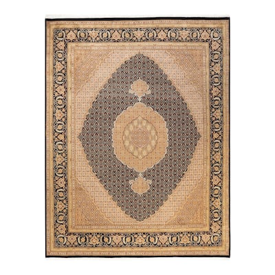 Overton Hand Knotted Wool Vintage Inspired Traditional Mogul Black Area Rug - 8 x 10