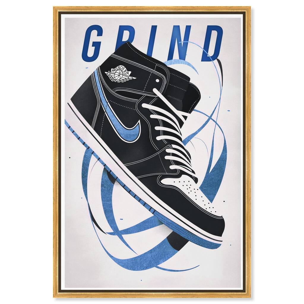 Blue Ribbon Sneaker Canvas by Art Remedy