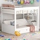 preview thumbnail 1 of 37, Convertible Design Full over Full Size Wooden Bunk Bed with Storage Staircase, Bedside Table, and 3 Drawers,Space Saving-White White