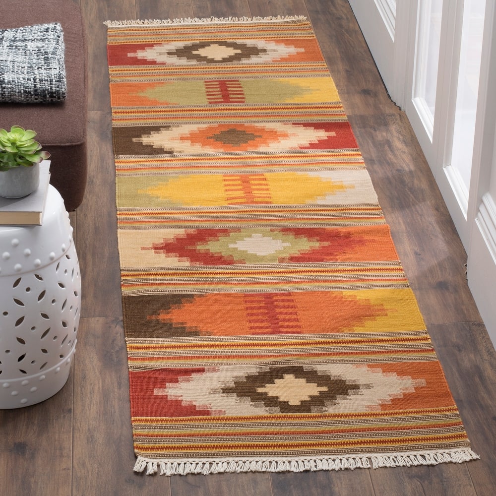 SAFAVIEH Handmade Kilim Johana Vinciane Casual Tribal Wool Rug