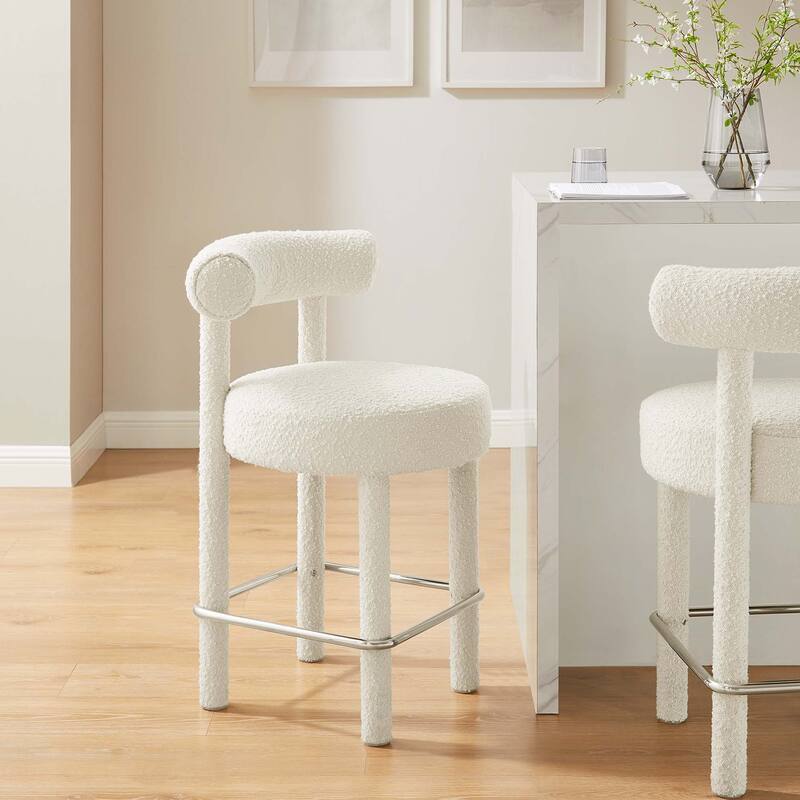 Toulouse Boucle Fabric Counter Stool - Set of 2