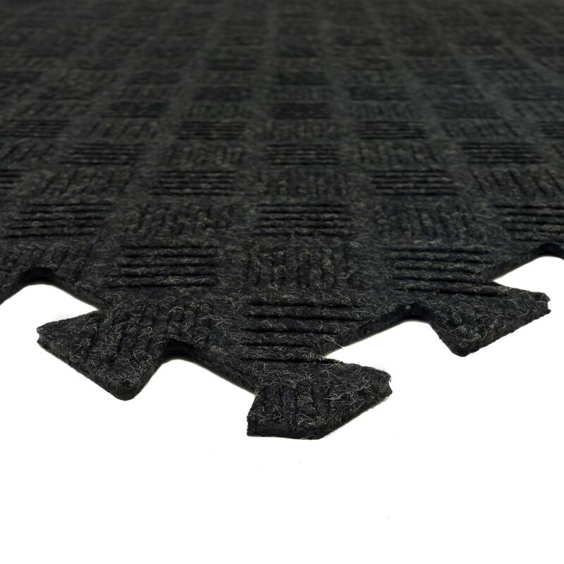 Mohawk Home Crosshatch Interlocking Utility Mats (6 Pieces) (24 Square Feet) for Gym Floor, Under Crate, Workroom, and More