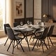 preview thumbnail 51 of 131, Elega Modern Sintered Stone Dining Table Modern Trestle Base Powder-Coated Steel Frame Kitchen Table - 47"-71"